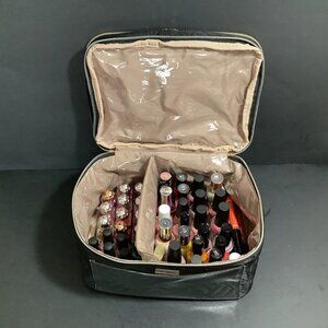 LOT #5 Nail Polish 45 Bottles Mixed Brands All Full Unused + Zipper Make Up Case